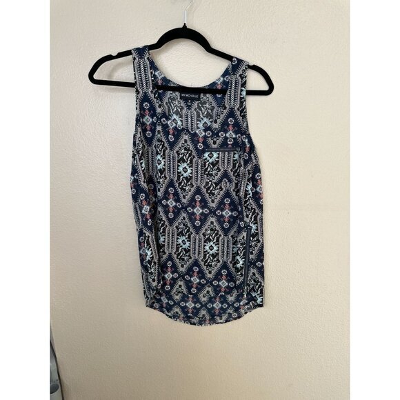 My Michelle Womens Black Tank Top Medium sleeveless polyester pullover‎ zipper - Picture 1 of 8